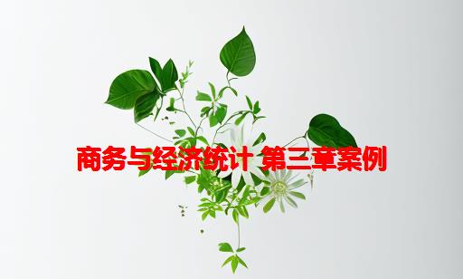 商务与经济统计 第三章案例